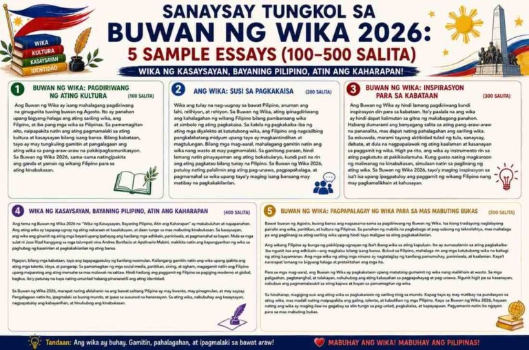 Sanaysay tungkol sa Buwan ng Wika