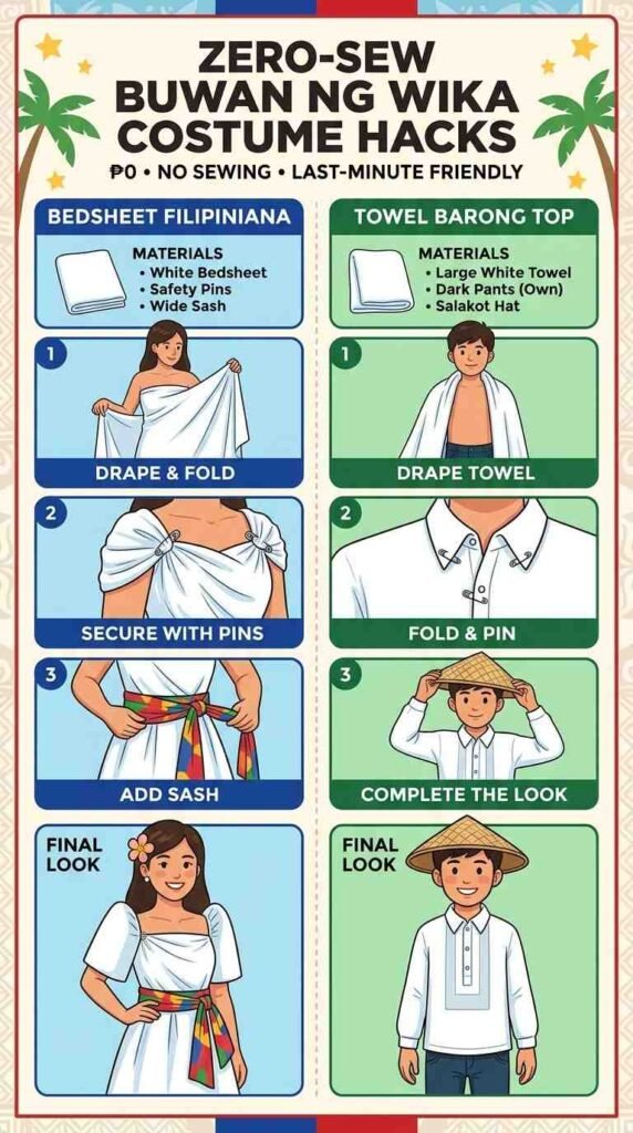 18. DIY Bedsheet Baro't Saya + Towel Barong — Zero-Sew Buwan ng Wika Costume Hacks!