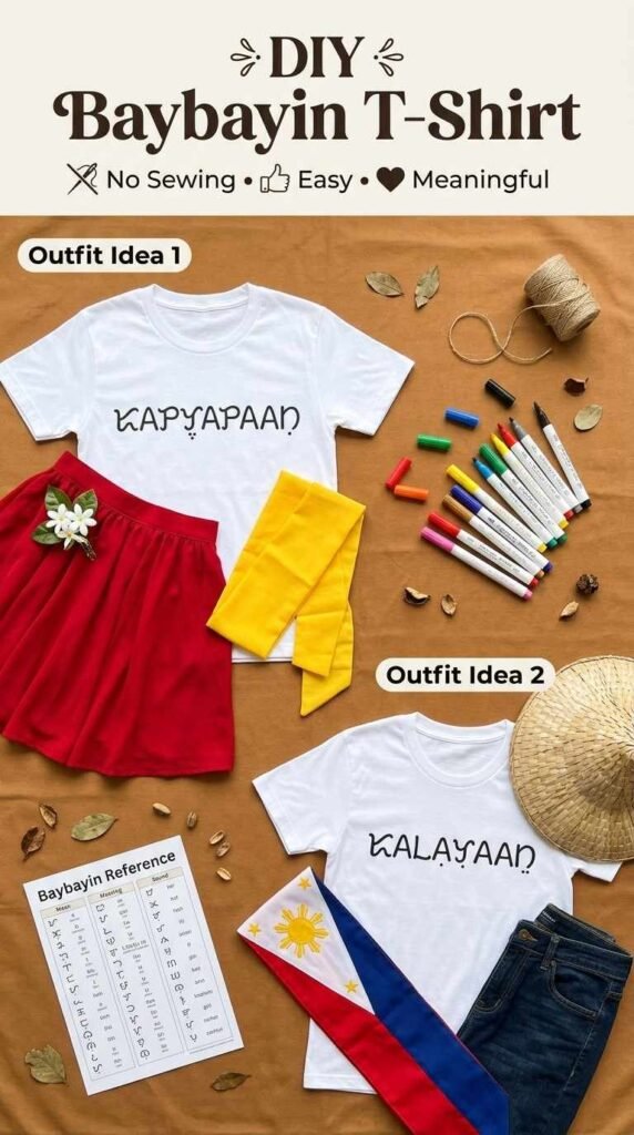 19. DIY Baybayin T-Shirt + Everyday Clothes — The No-Sew Buwan ng Wika Costume for Anyone