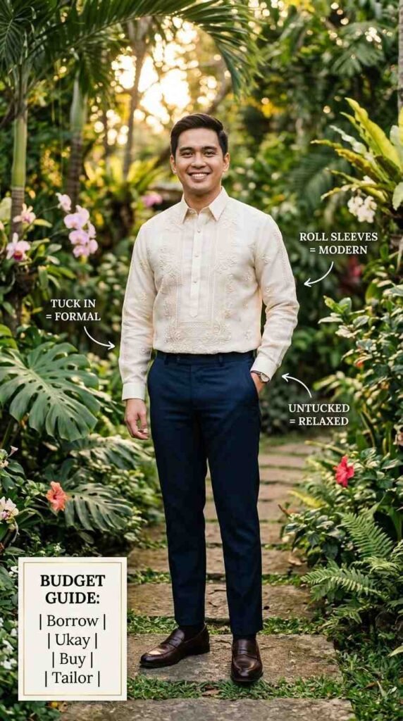 2. Classic Barong Tagalog — The Timeless Buwan ng Wika Costume for Men