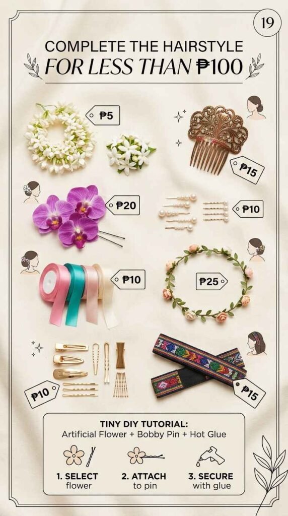 19. Gabay sa mga Accessories sa Buhok: Sampaguita, Peineta, Ribbons, at Gintong Sipit
