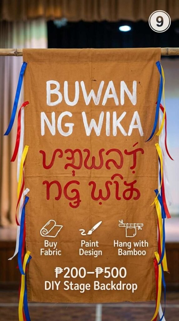 9. DIY Katsa at Baybayin Stage Backdrop: Malikhaing Proyekto ng Paaralan