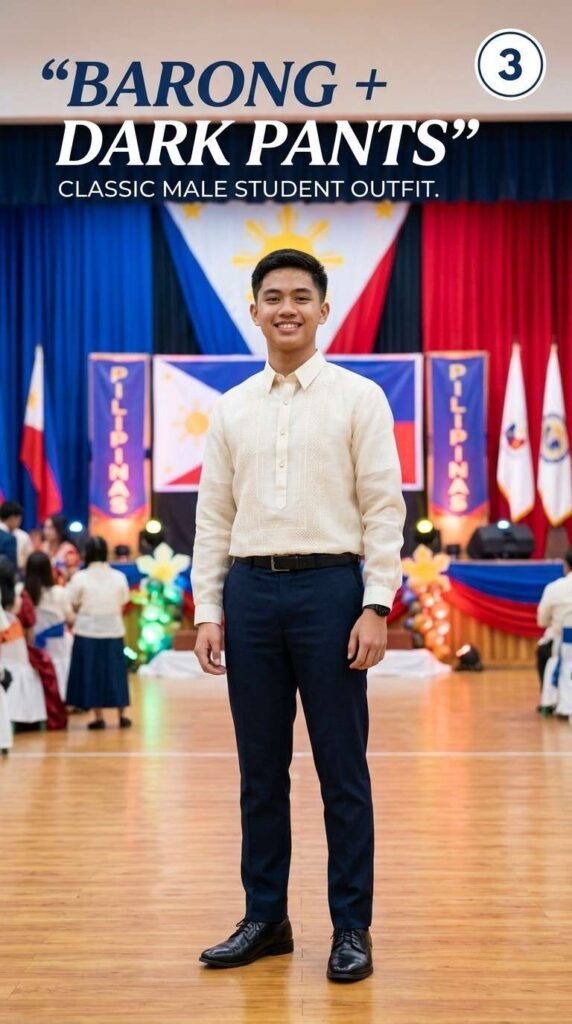3. Barong Tagalog at Madilim na Pantalon — Ang Klasikong Kasuotan ng mga Mag-aaral