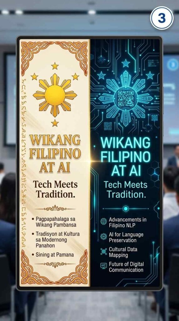 3. Makabagong PowerPoint Background para sa Tema ng 2026: Tradisyon at Teknolohiya
