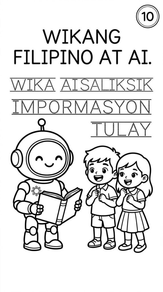 10. Wikang Filipino at AI — Tracing Worksheet para sa Tema ng 2026