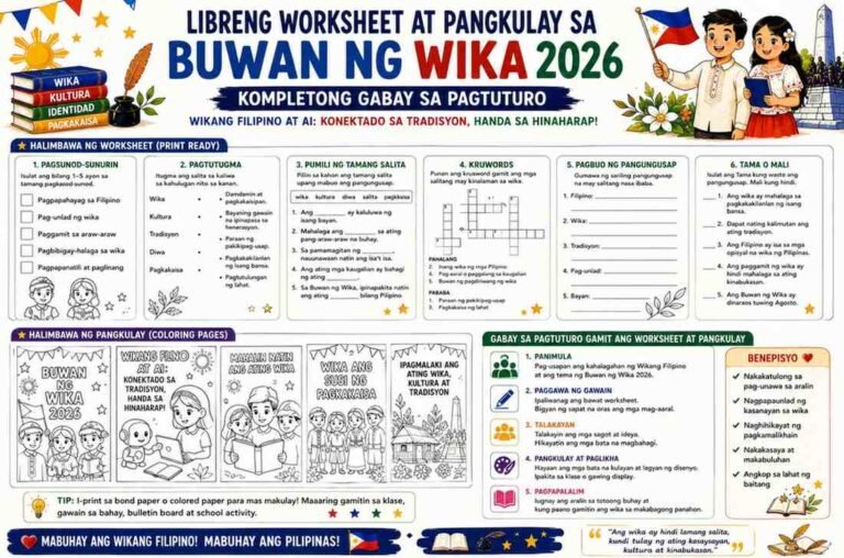 Libreng Worksheet at Pangkulay sa Buwan ng Wika 2026: Kompletong Gabay sa Pagtuturo